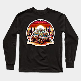 African tribal  design desert tortoise Long Sleeve T-Shirt